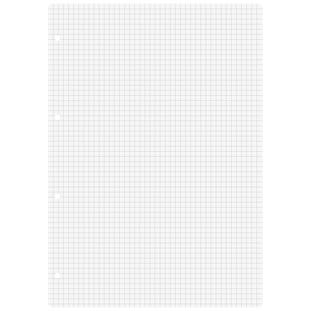Inlagor till ringpärmar | A4, 5 mm rutat, vit, 100 blad