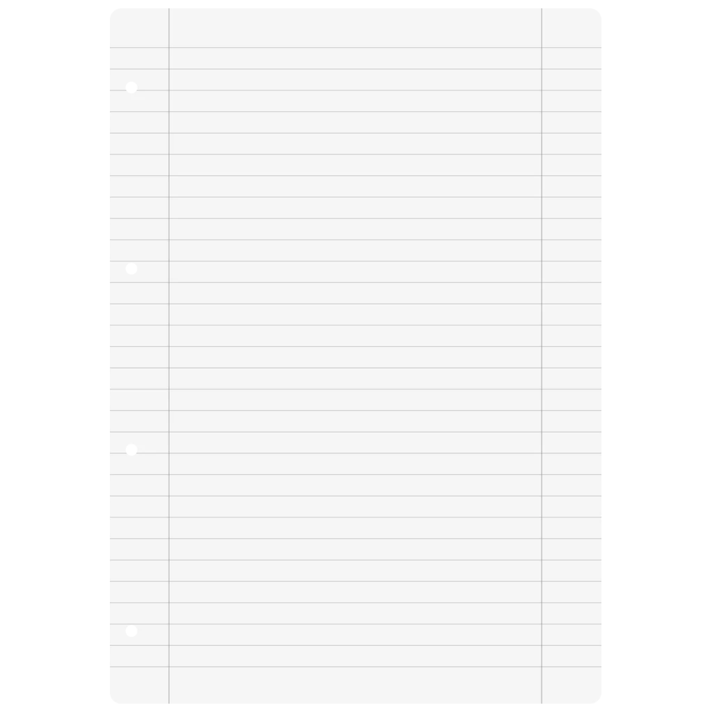 Inlagor till ringpärmar | A4, linjerat med marginallinje inuti och utanför, vit, 100 blad