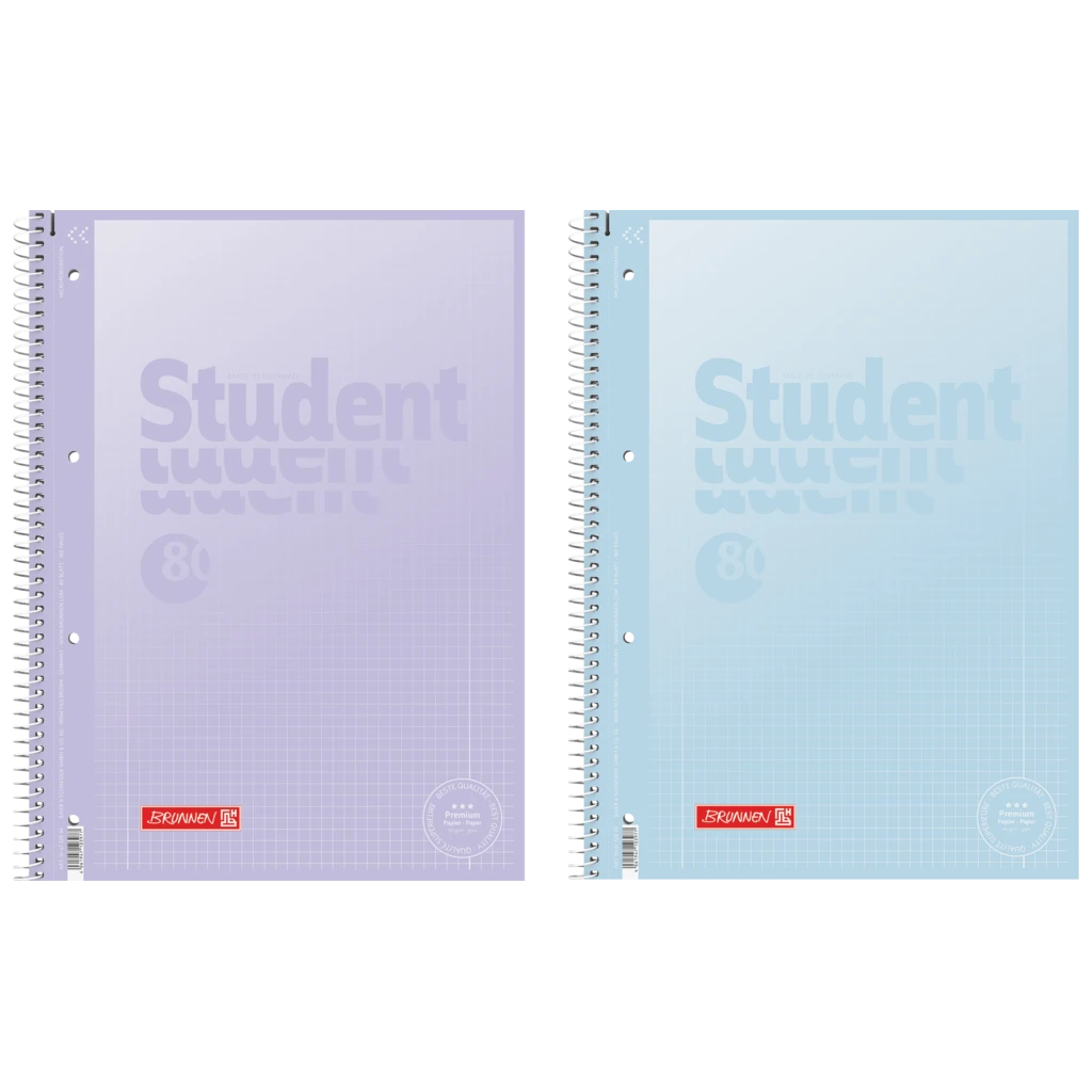 Kollegieblock Premium Student “Pastellfärg 2” | A4, linjal 28, 80 blad / 160 sidor, sorterat