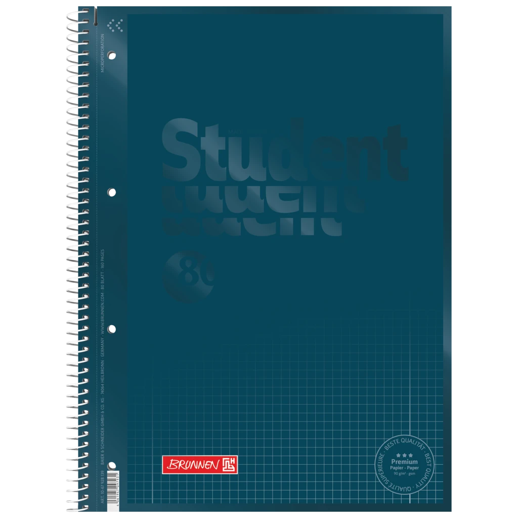 Kollegieblock Premium Student Colour Code | A4, linjal 28, 80 blad / 160 sidor, denim