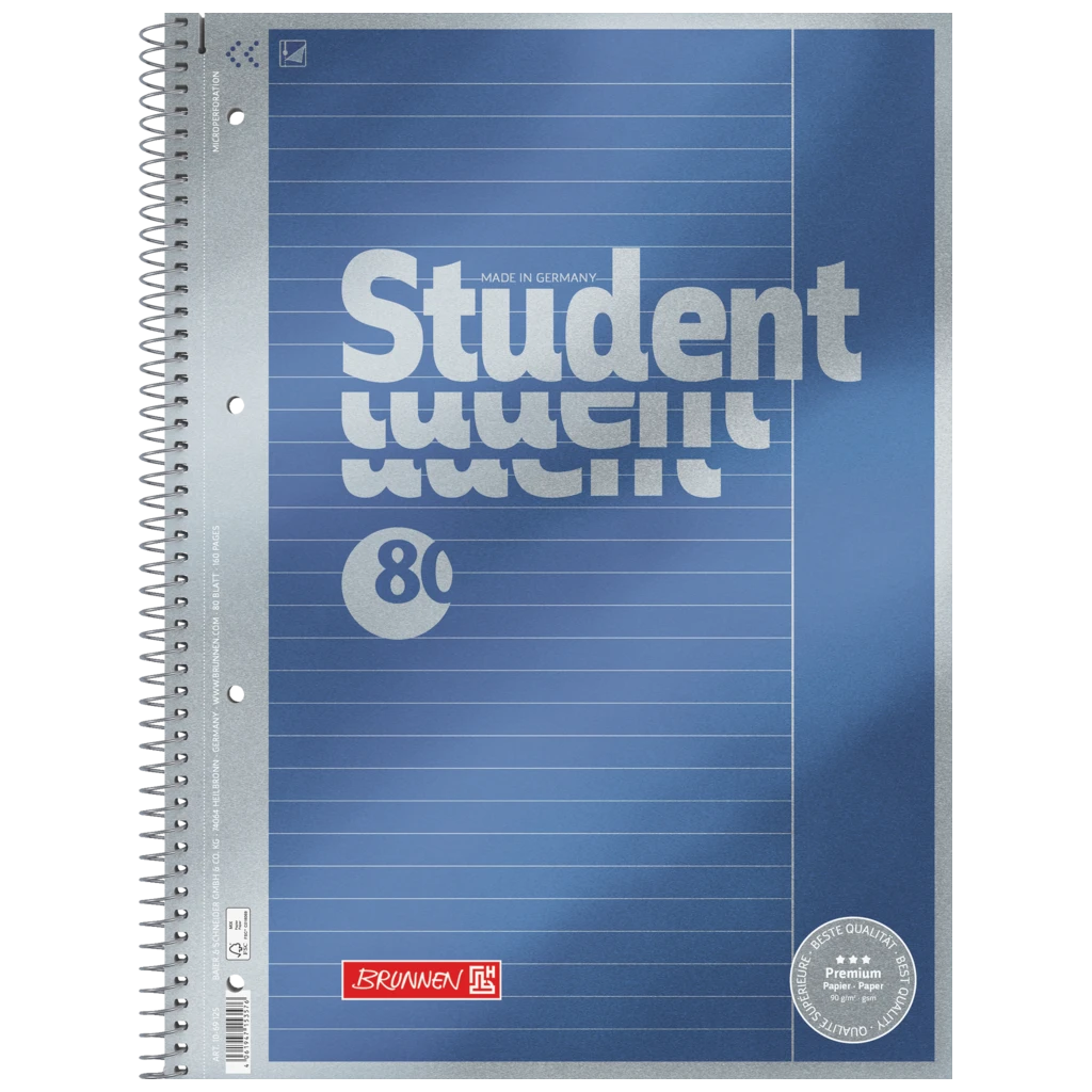 Wirebound Refill Pad Premium Student | A4, ruling 25, 80 sheet(s) / 160 pages, blue