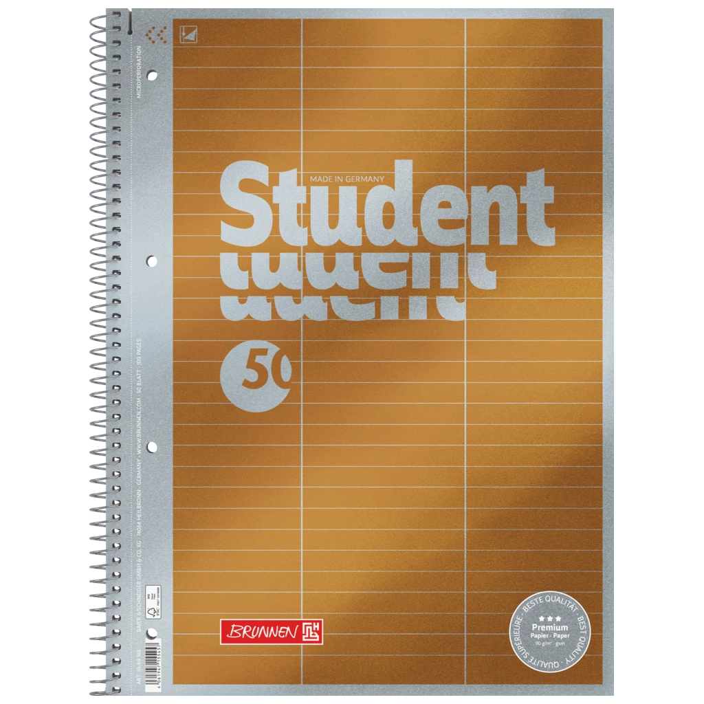 Collegeblock Premium Student „Vokabeln“ | A4, Lineatur 54, 50 Blatt, gelb