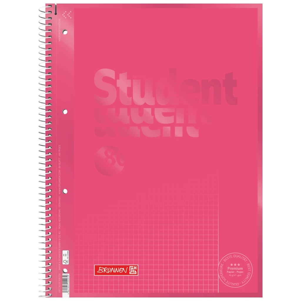 Anteckningsbok Premium Student Colour Code | A4, linjal 26, 80 blad / 160 sidor, tulip