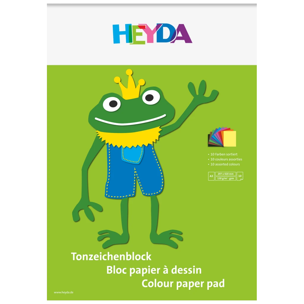 Block av färgat papper | A3, 10 blad