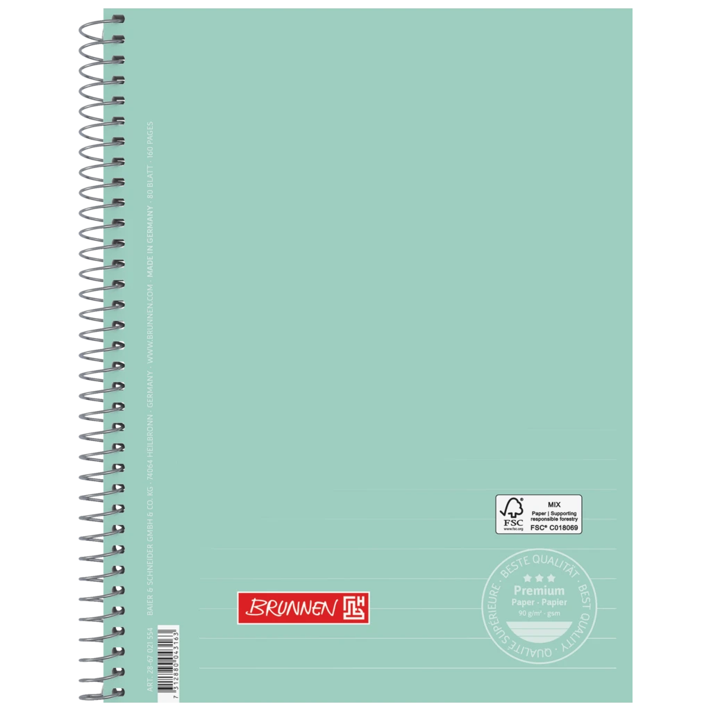 Kollegieblock Premium | A5, linjal 21, 80 blad / 160 sidor, mint