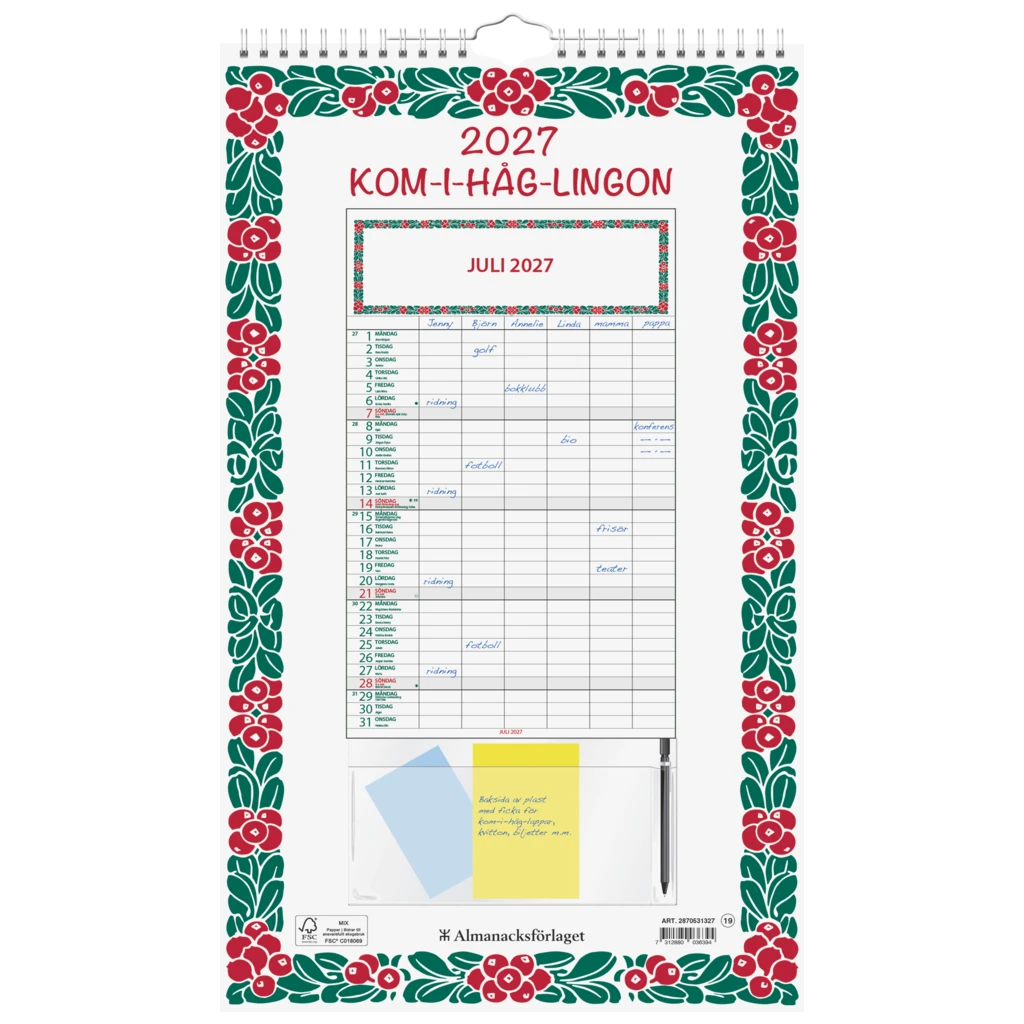 Kom-i-håg Lingon Helår 2027 | 25×42 cm