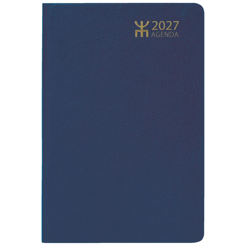 Fickkalender Agenda | 8,2×12,8 cm, läderimitation, blå