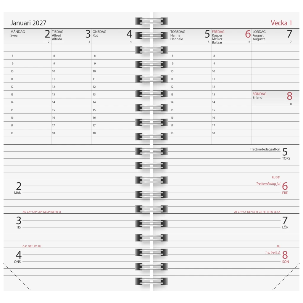 Fickkalender President Refill | 8,7×15,3 cm, kartong