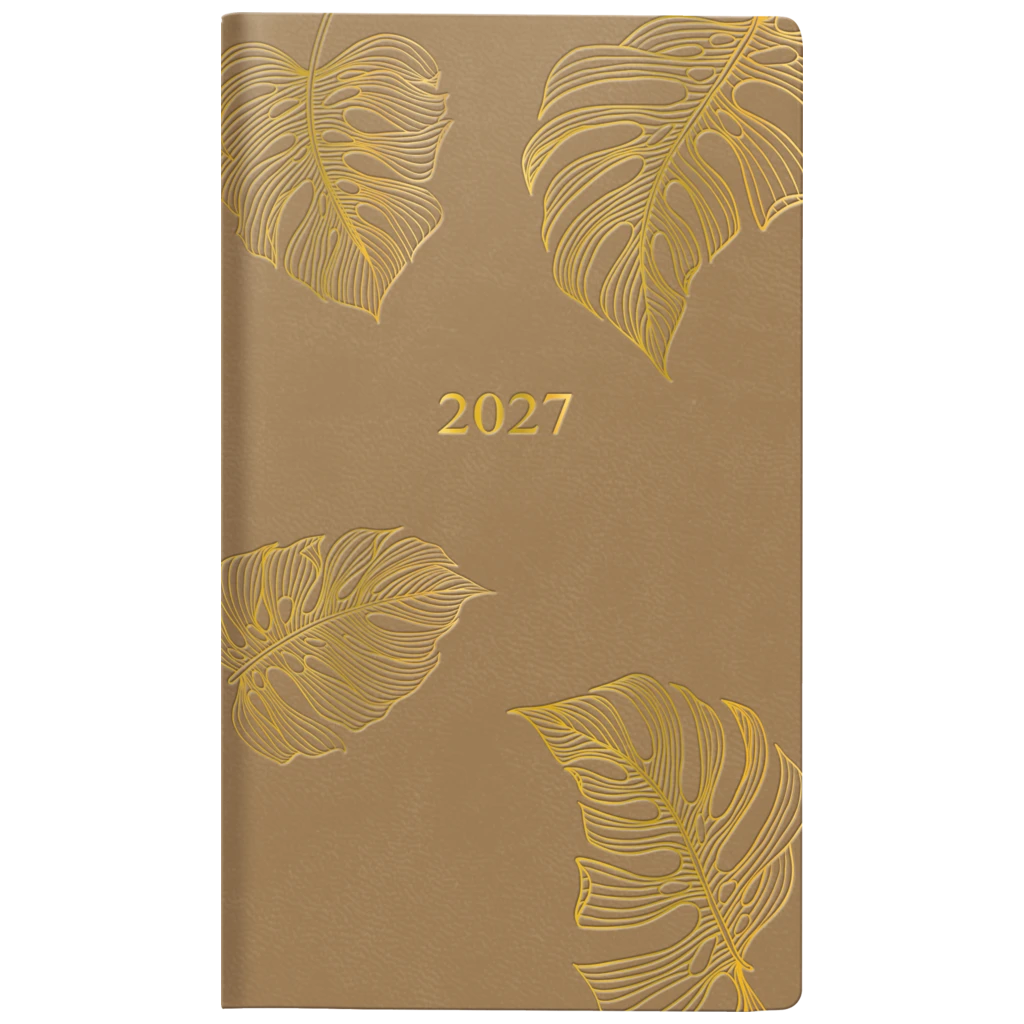 Fickkalender Classic 2027 “Monstera” | A7, läderimitation
