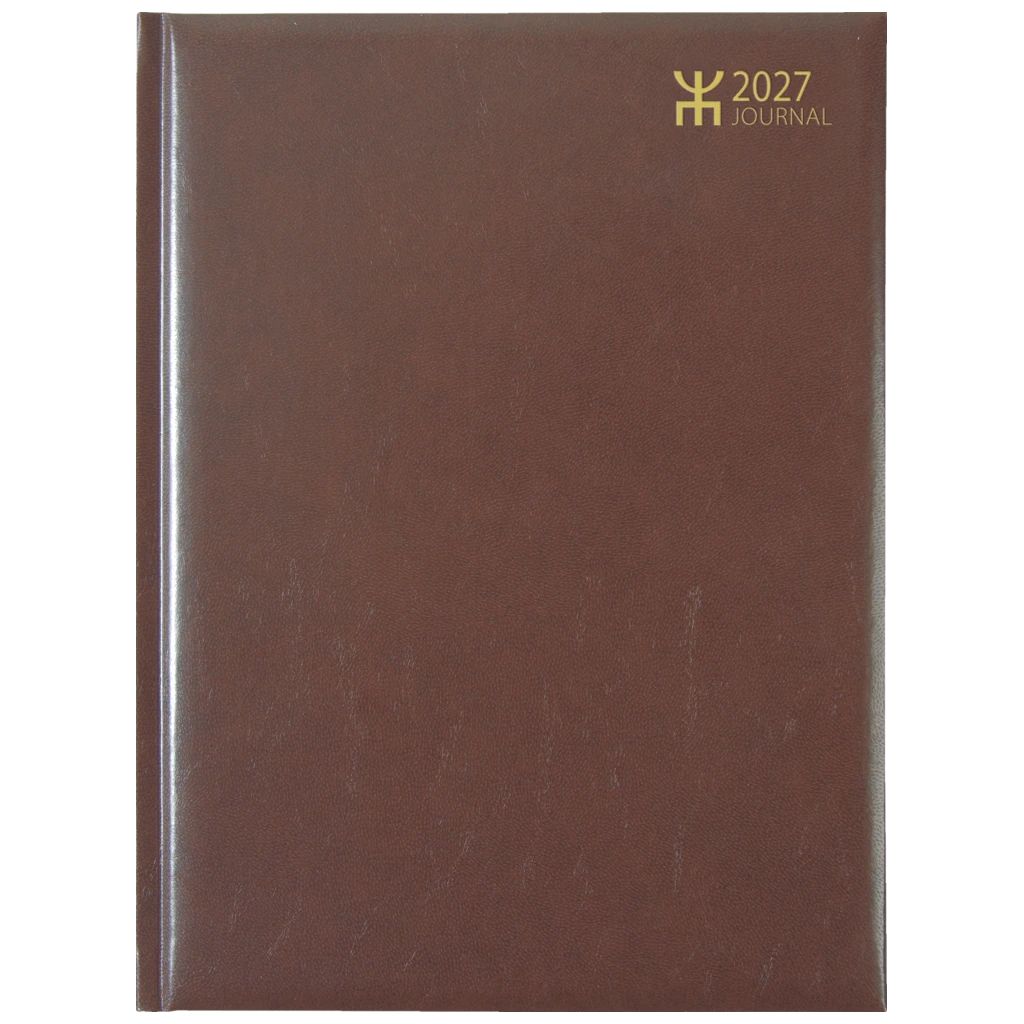 Fickkalender Journal | A4, läderimitation, brun