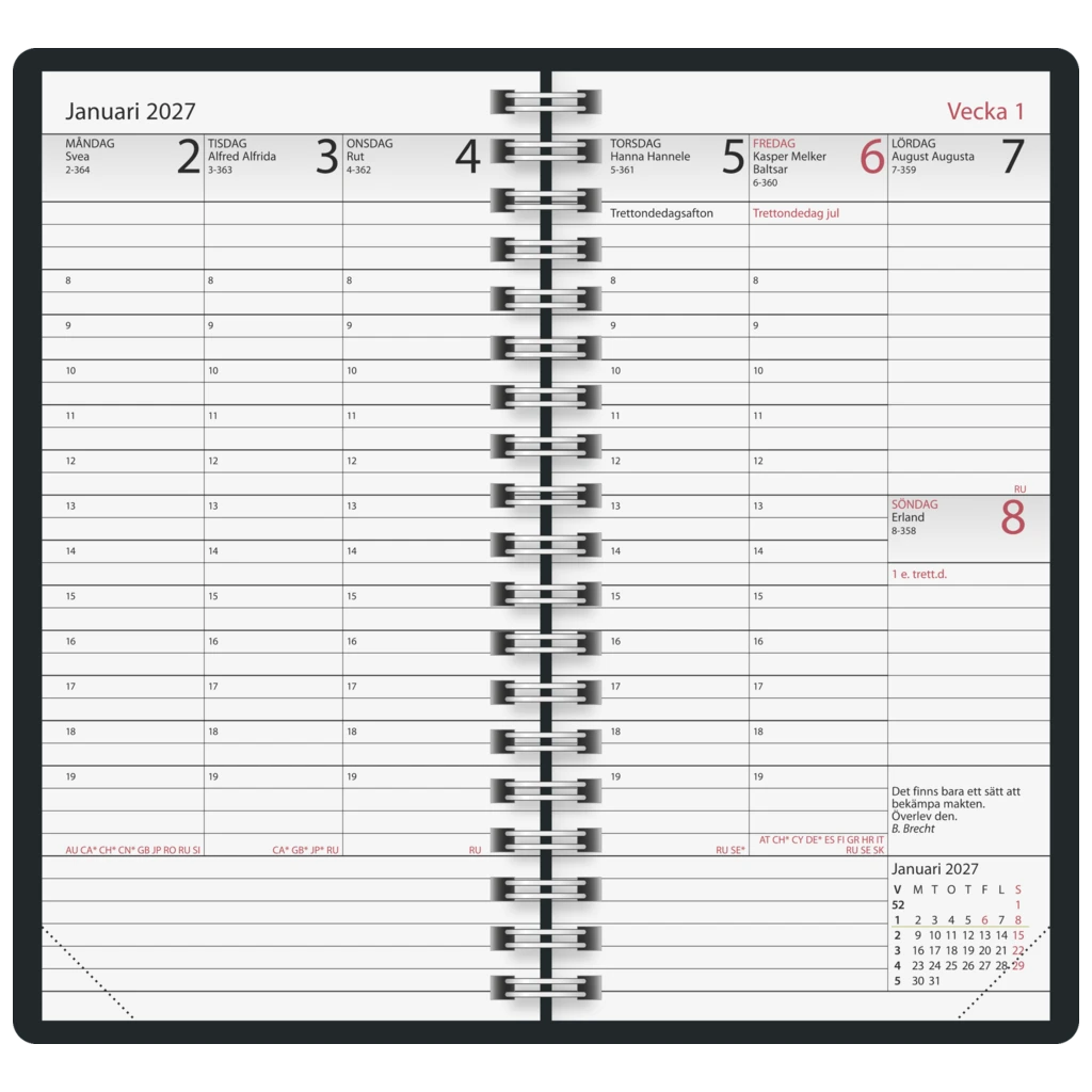 Fickkalender ProPlan Nova Manager 2027 Refill | 8,7×15,3 cm, kartong